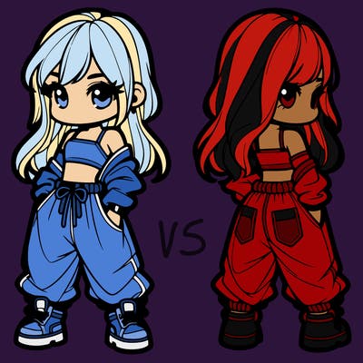 girl in crop top and baggy pants