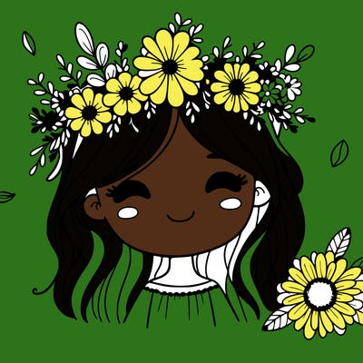 girl with flowers crown