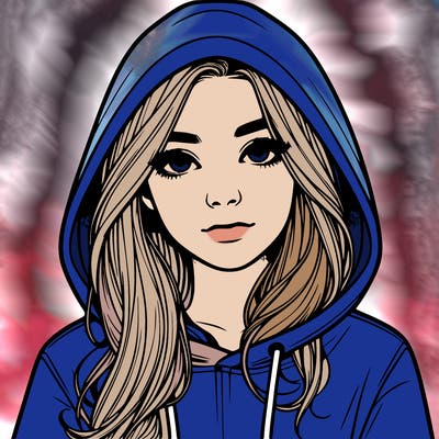 realistic girl with a hoodie