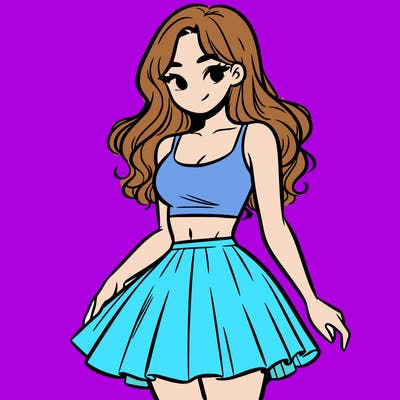 woman in a skirt and crop top