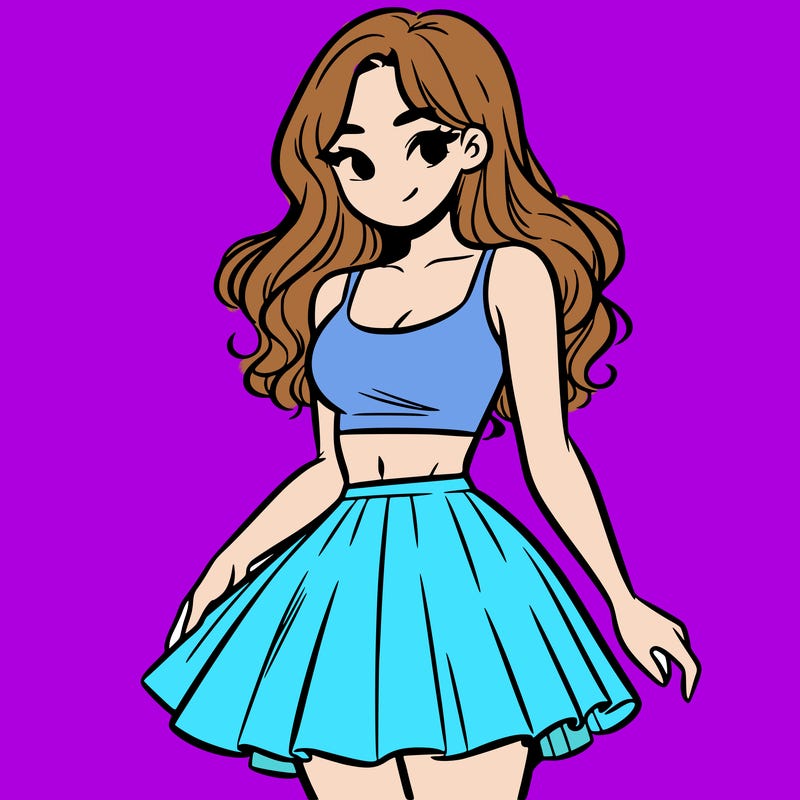 woman in a skirt and crop top
