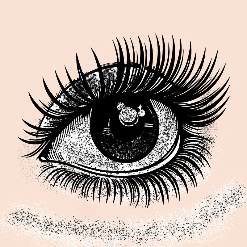 realistic eye long eylashes