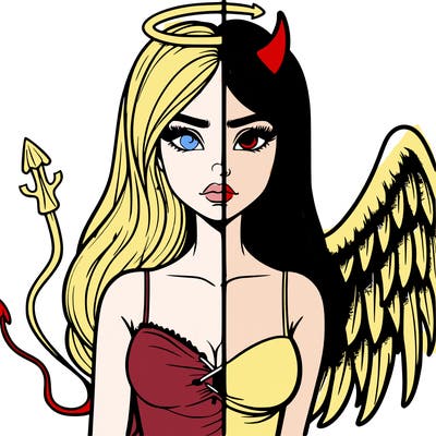 devil vs angel realistic girl