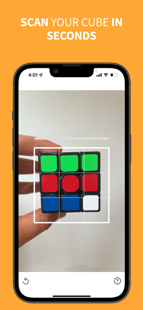 21Moves | Cube Puzzle Solver - Scanning a Rubik's cube face with the 21Moves app camera