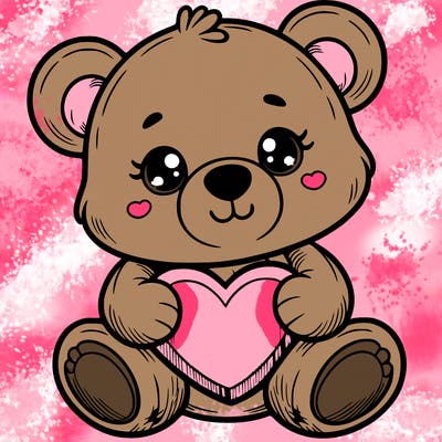 cute taddy bear with heart