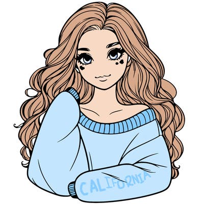 a beautiful girl in a big sweatshirt