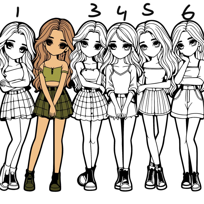 a group of girls realistic