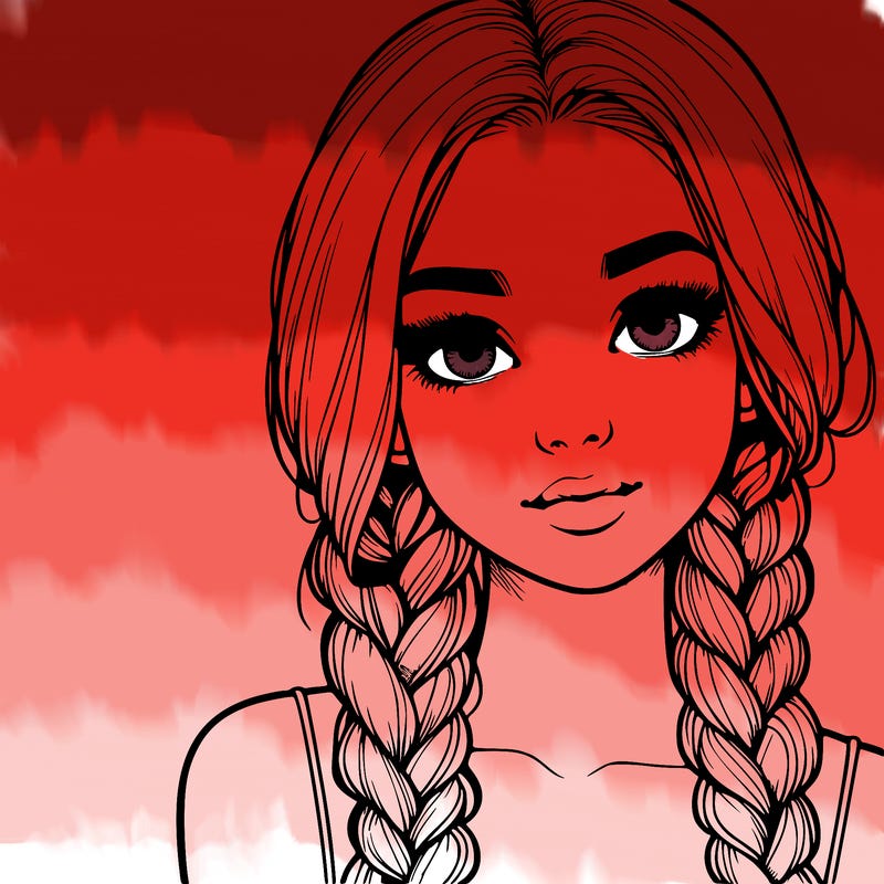 realistic girl with braids