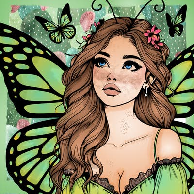 butterfly fairy realistic girl