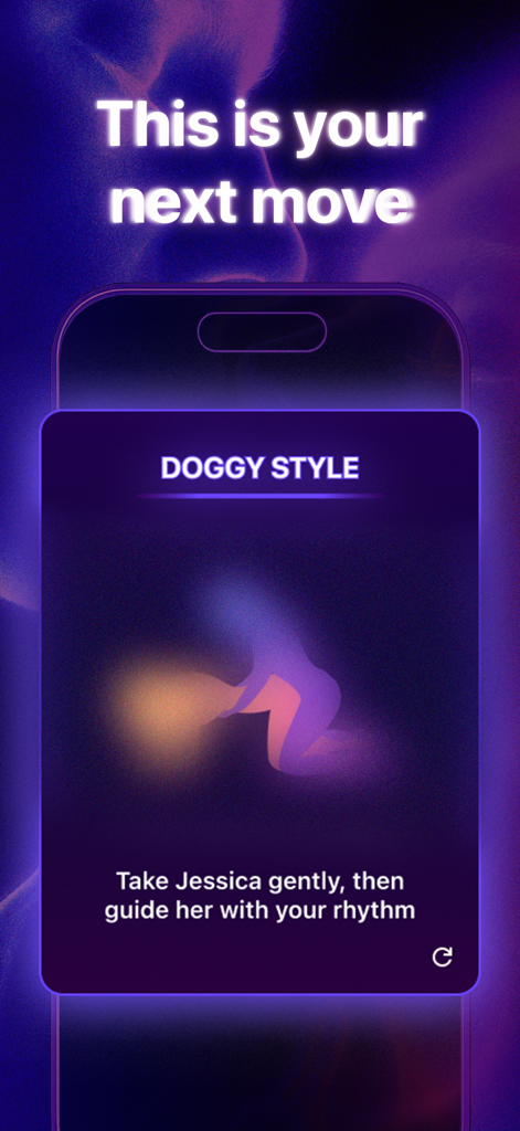 Sex Game for Couples: Kinky! - Eine Sexpositionsvorschlagskarte in der Kinky-Spiel-App für Paare