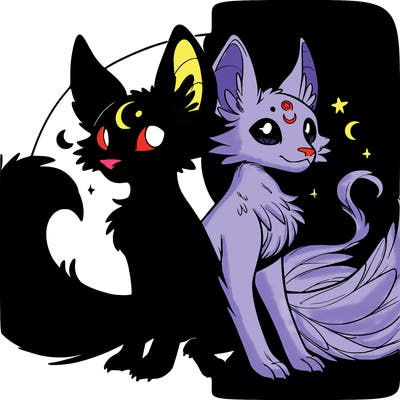 umbreon and espeon hugging