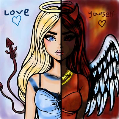 devil vs angel realistic girl