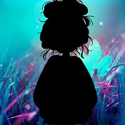 girl with baggy sweatshirt and messy bun