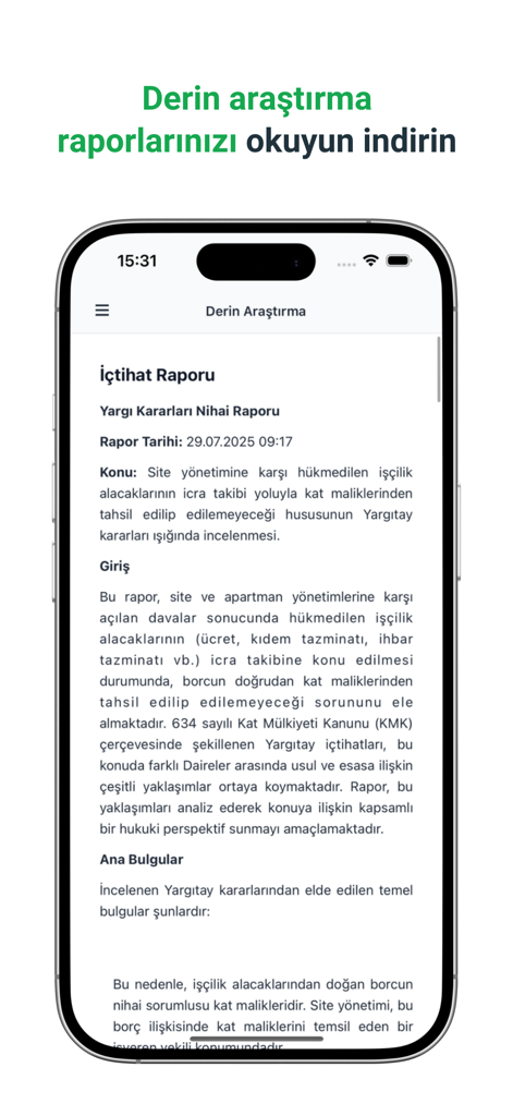 De Jure AI - A mobile screen displaying a detailed legal precedent report within the De Jure AI app interface.