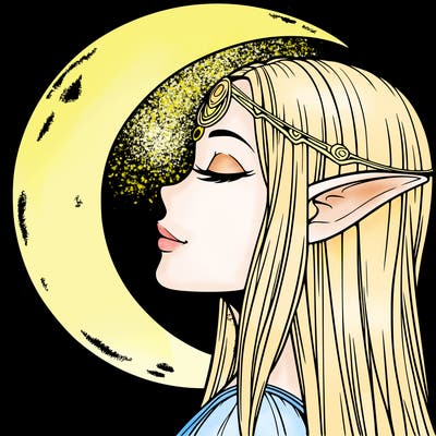 a realistic moon elf