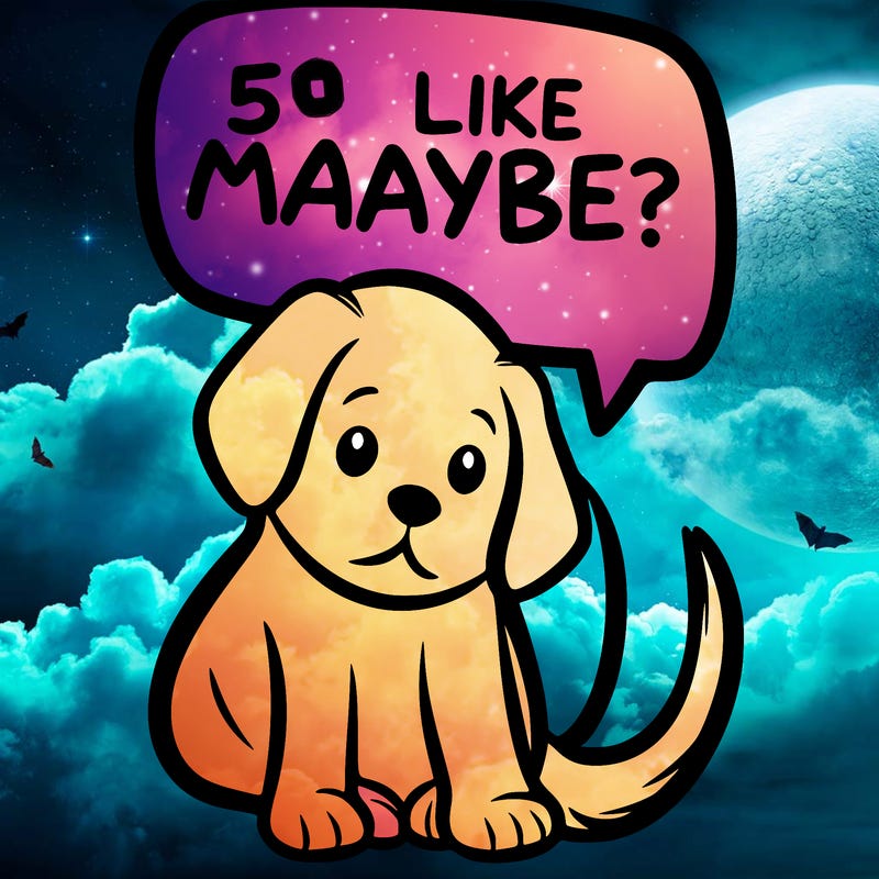 a puppy that says 5 like maybe