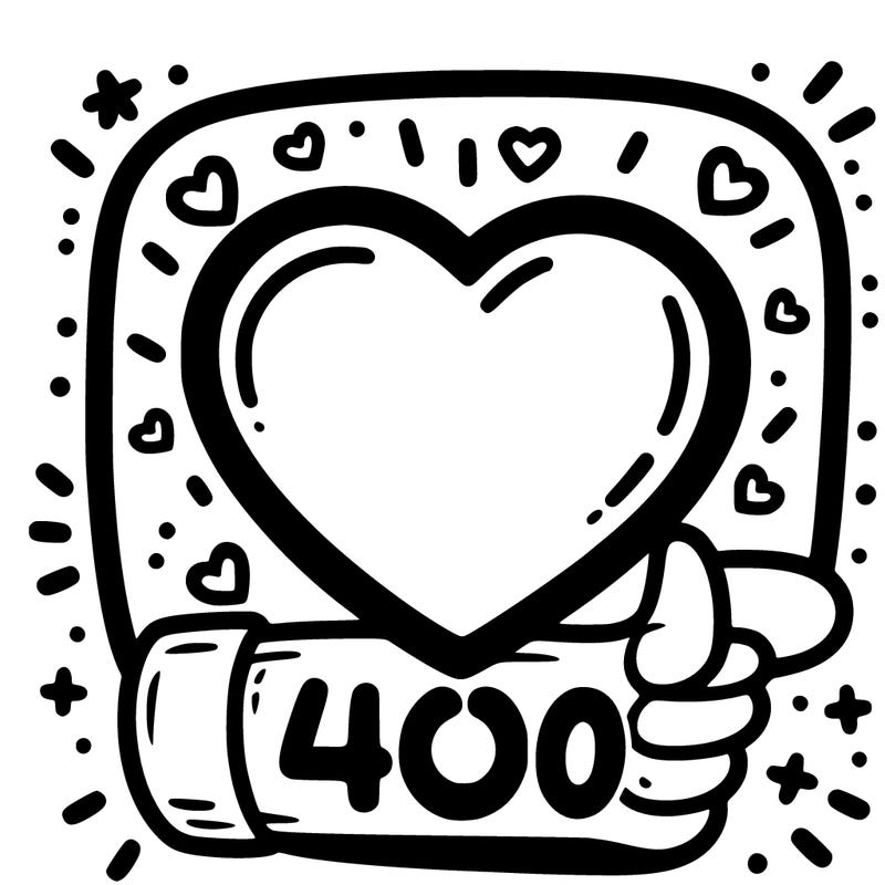 400 likes in heart