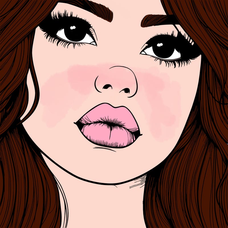 really realistic girl with lips