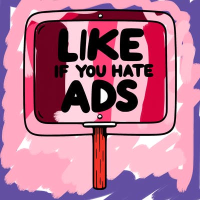 a sign that says like if you hate ads