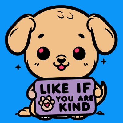 make a sign that says like if you are kind with a cute little dog