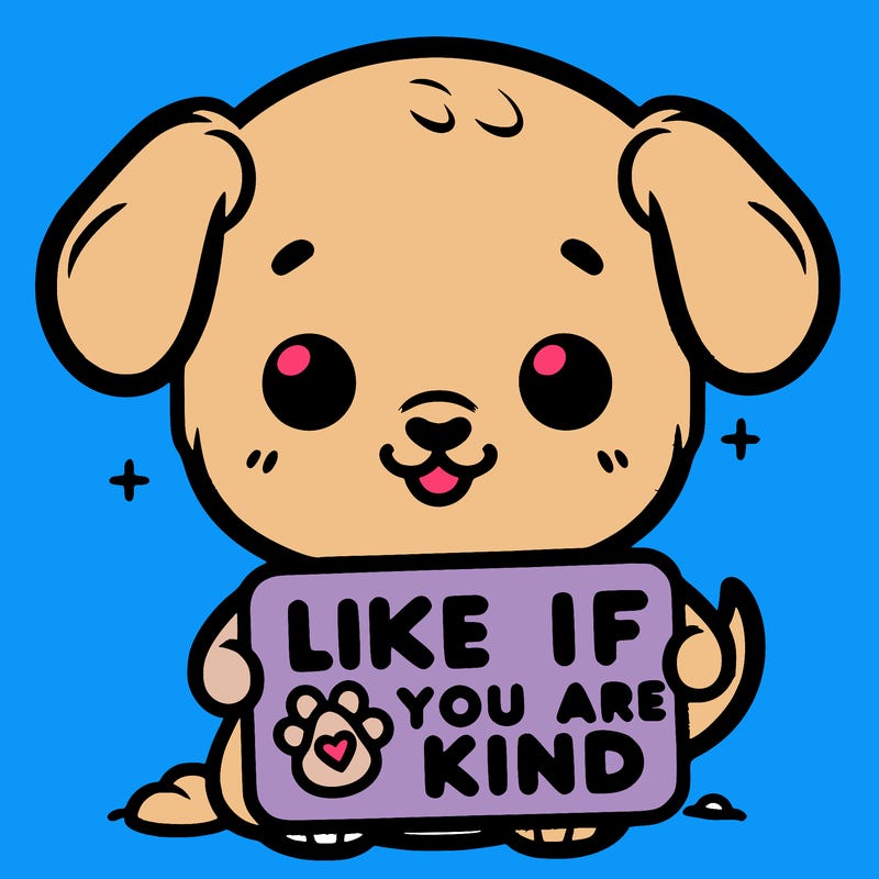 make a sign that says like if you are kind with a cute little dog