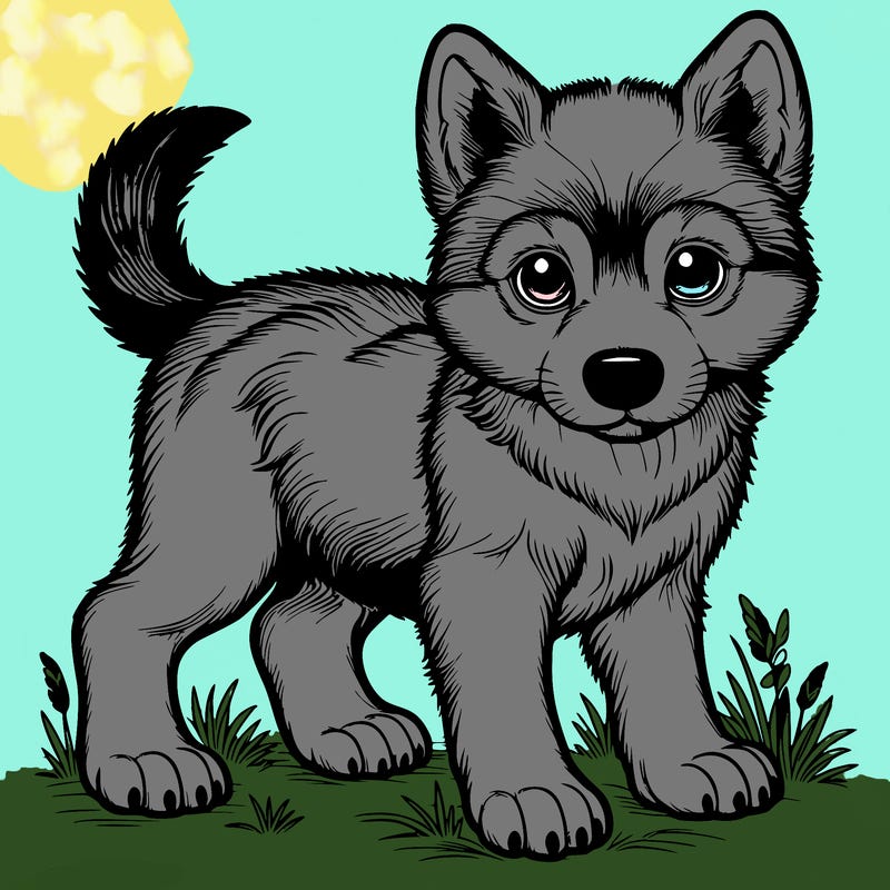 realistic wolf pup