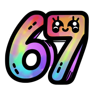the numbers 67