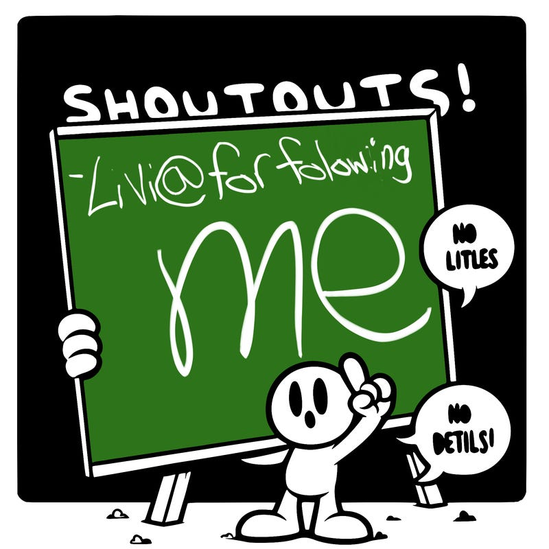 blank canvas that says above it shoutouts