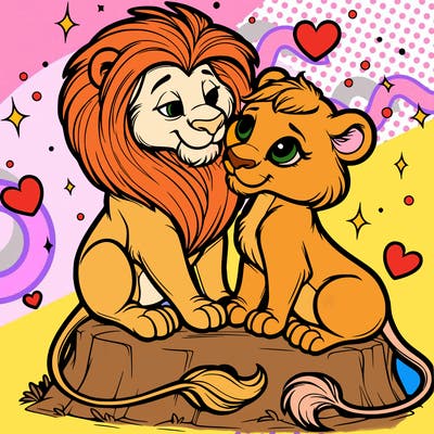 lion and lioness inlove