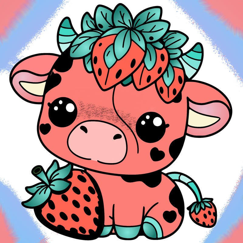 cute strawberry cow