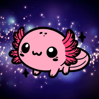 cute easy baby axolotl