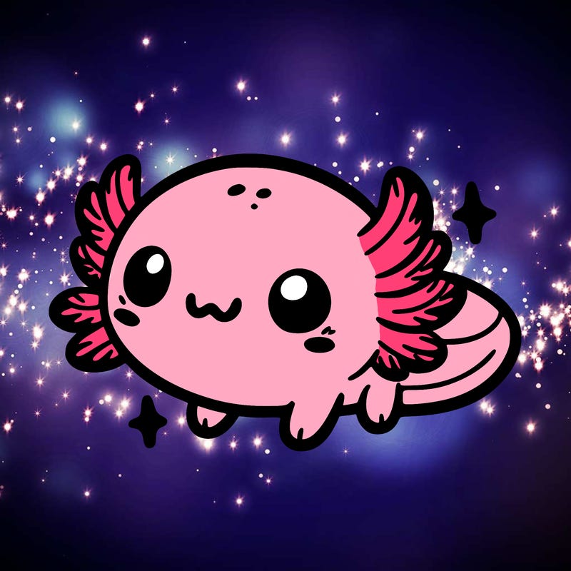cute easy baby axolotl