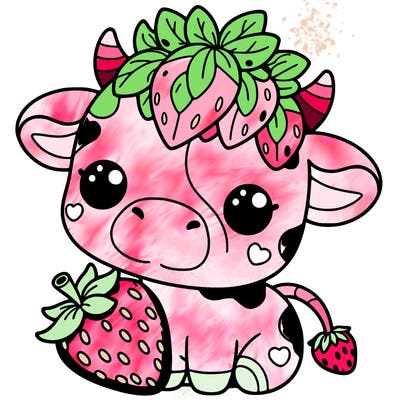 cute strawberry cow