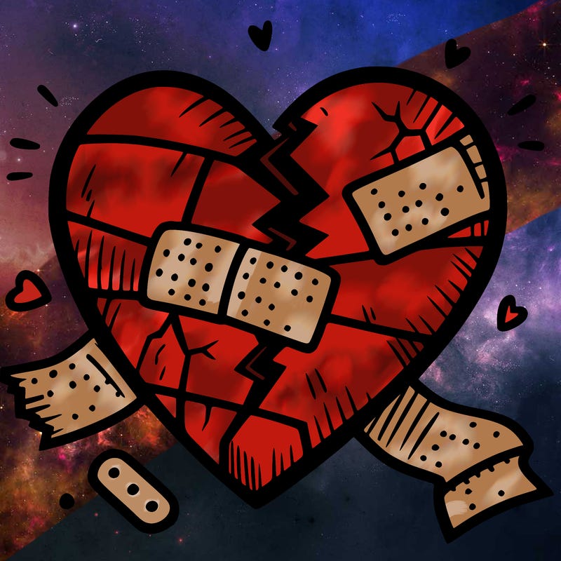 broken bandaged heart