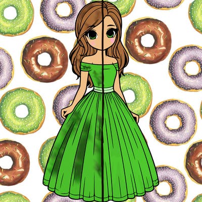 realistic girl in dress