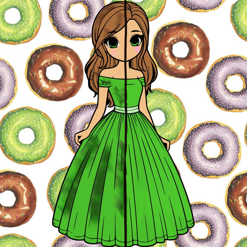 realistic girl in dress