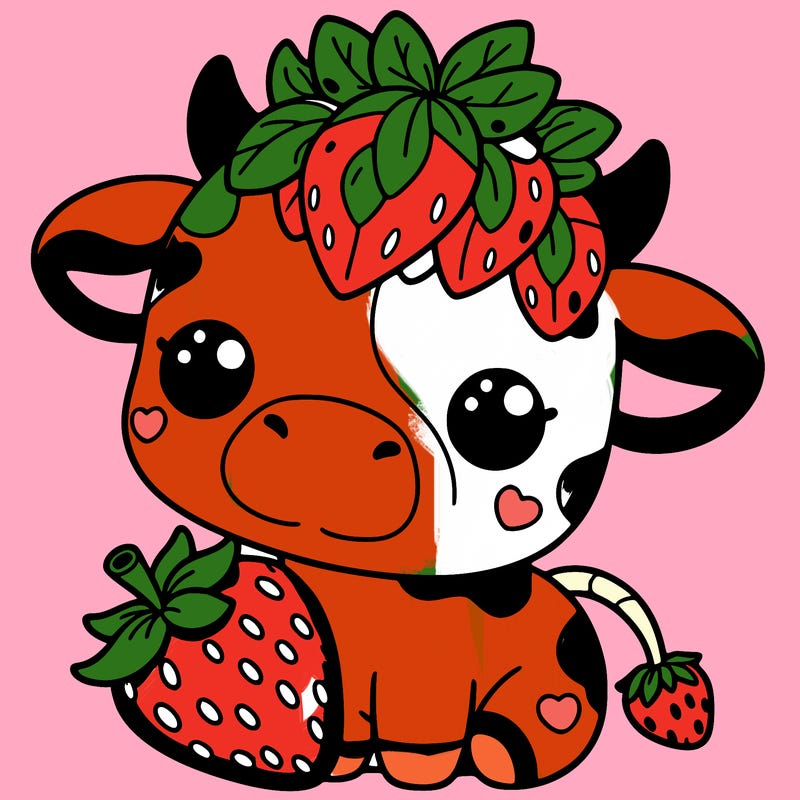 cute strawberry cow