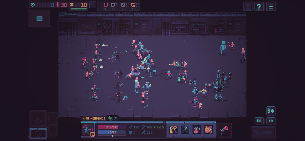 Despot's Game - Des unités en pixel art s'engageant dans une bataille tactique automatique dans le donjon de Despots Game