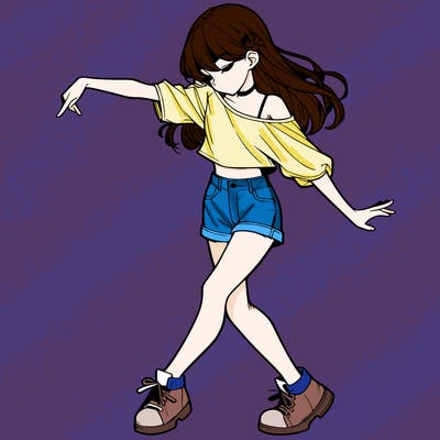 realistic girl danceing