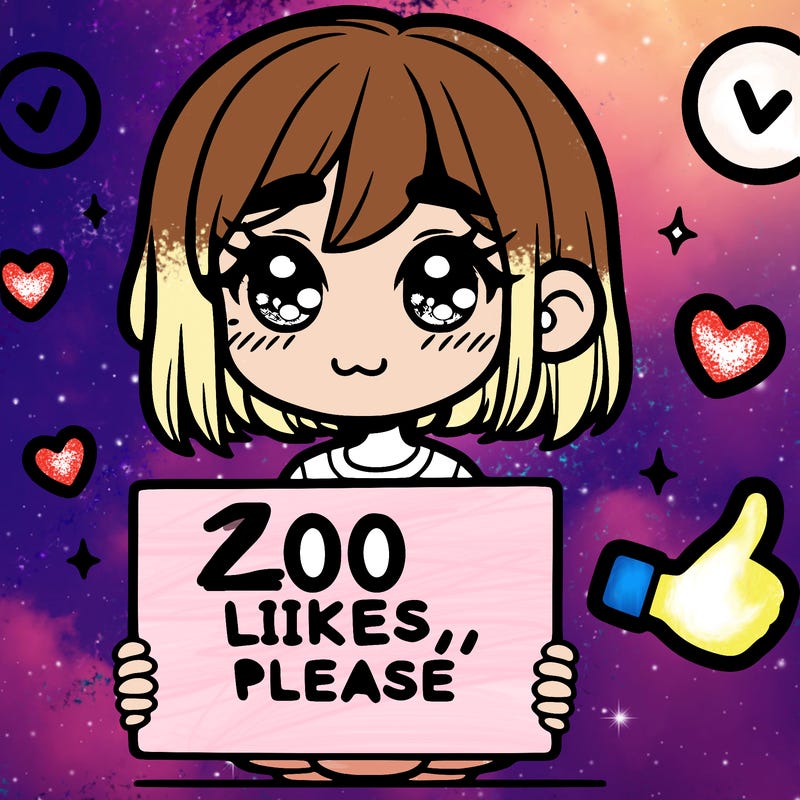 a girl with a sign saying 100 likes, please