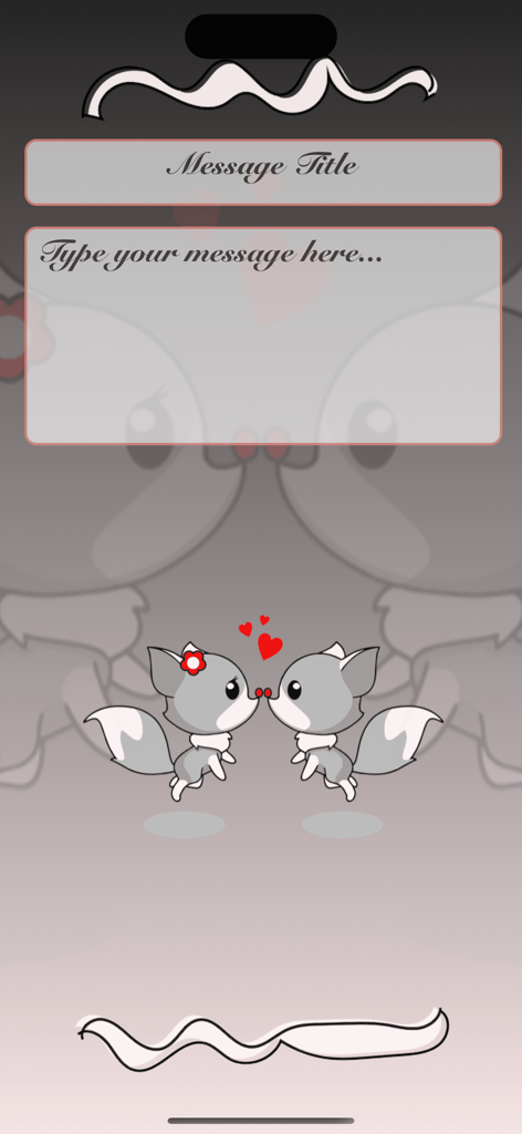 I Love You • Greeting cards - Digital greeting card editor with cute cartoon foxes and custom message fields