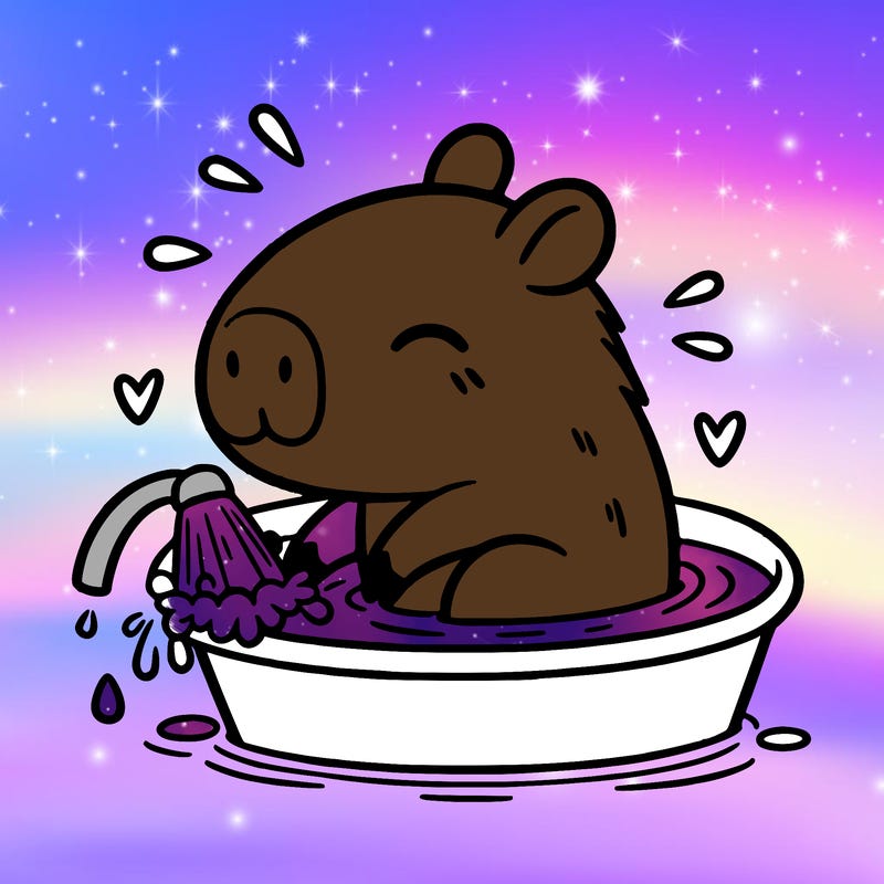 capybara taking a bath