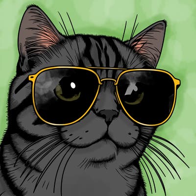 a cat with sun glasses realistic
