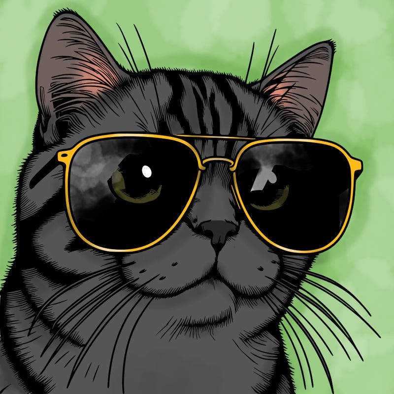 a cat with sun glasses realistic