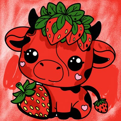 cute strawberry cow