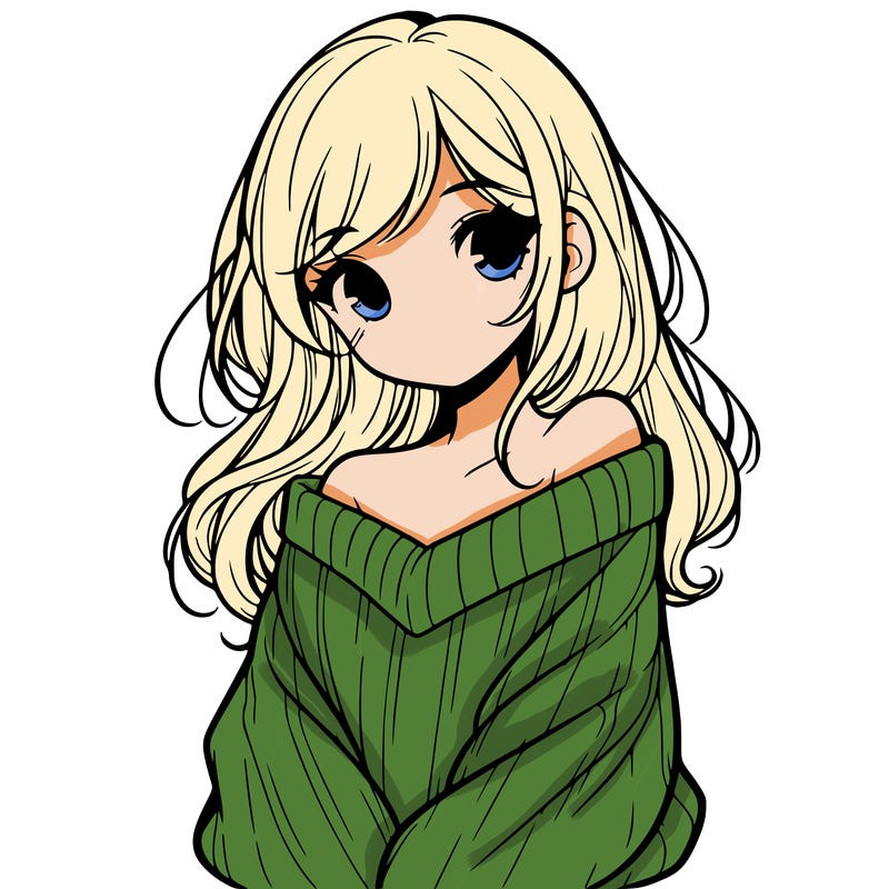 shy pretty girl wearing a sweater that is falling off one shoulder portrait