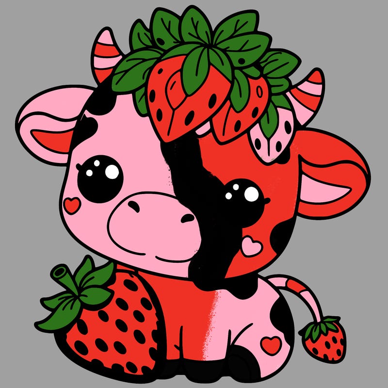 cute strawberry cow