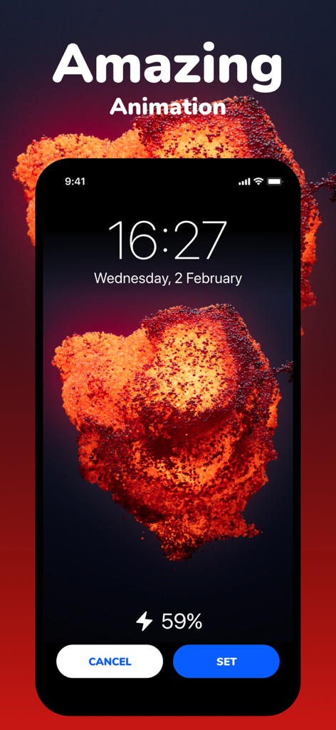 Smart Cleaner・Storage Clean Up - Custom iPhone charging animation with a vibrant orange particle cloud