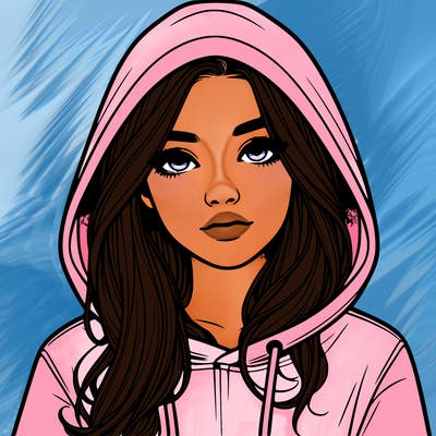 realistic girl with a hoodie