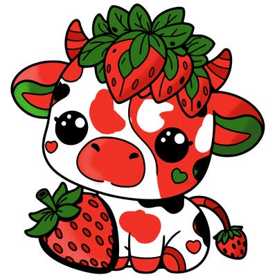 cute strawberry cow
